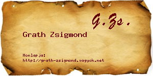 Grath Zsigmond névjegykártya